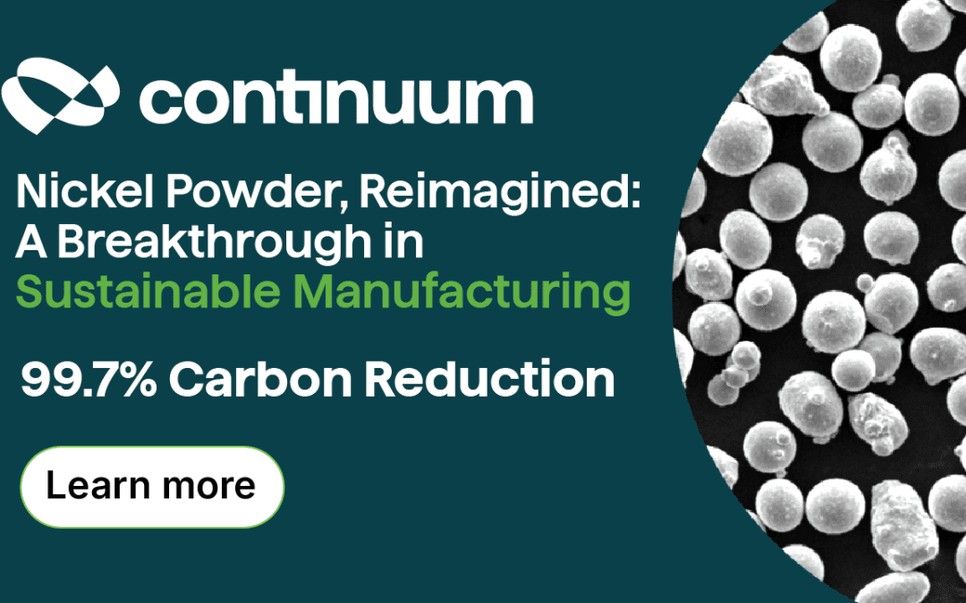 New study confirms Continuum Powders’ technology cuts carbon emissions by up to 99.7%