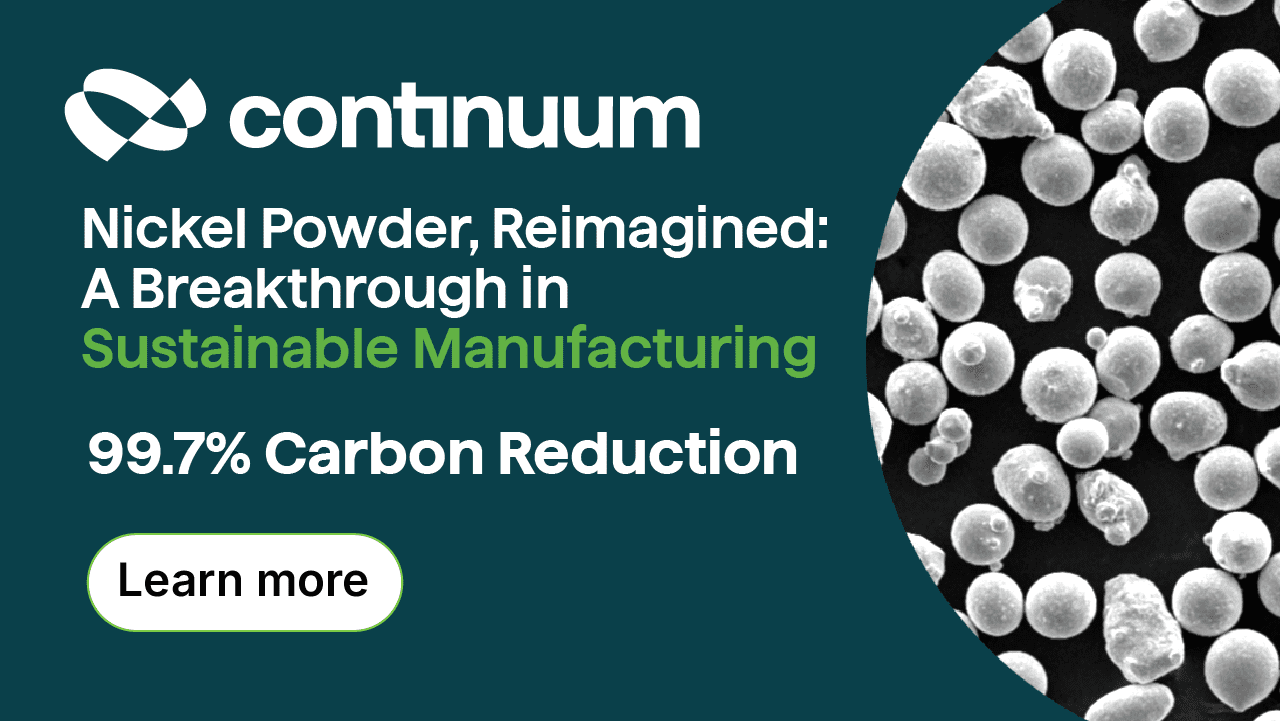 New study confirms Continuum Powders’ technology cuts carbon emissions by up to 99.7%
