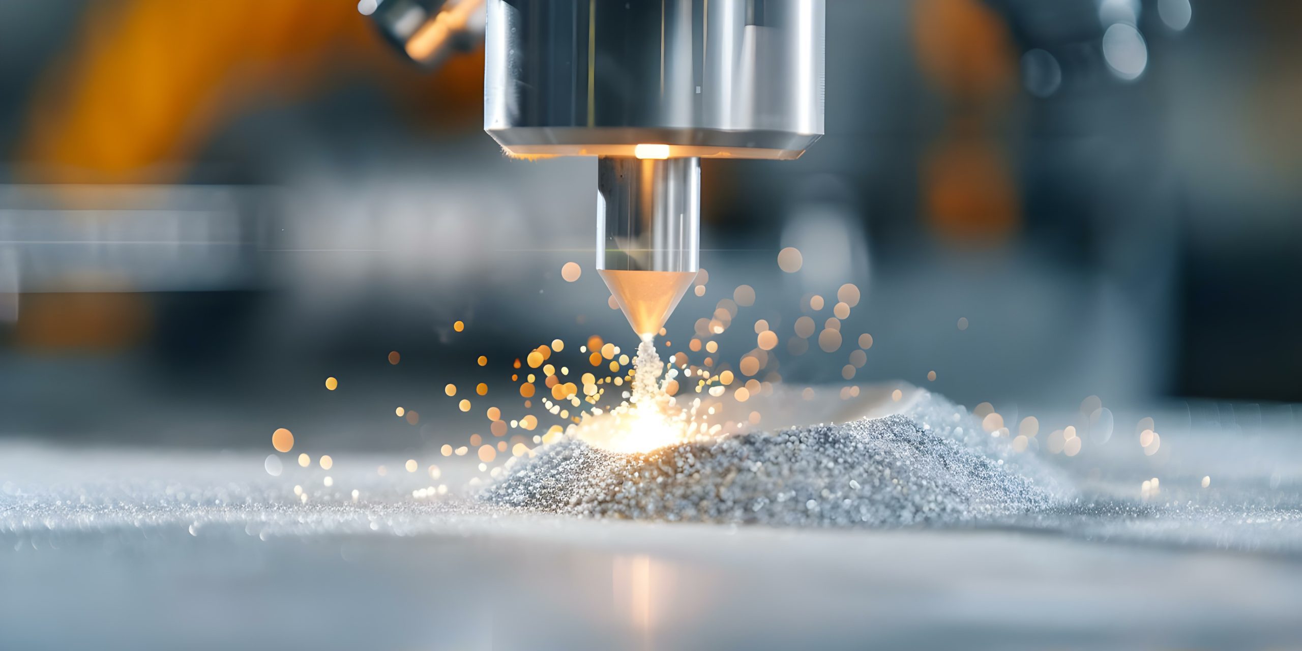 3D printing shapes metal powder with lasers transforming industrial production. Concept 3D Printing, Metal Powder, Laser Technology, Industrial Production, Manufacturing Processes AdobeStock 861800046 scaled