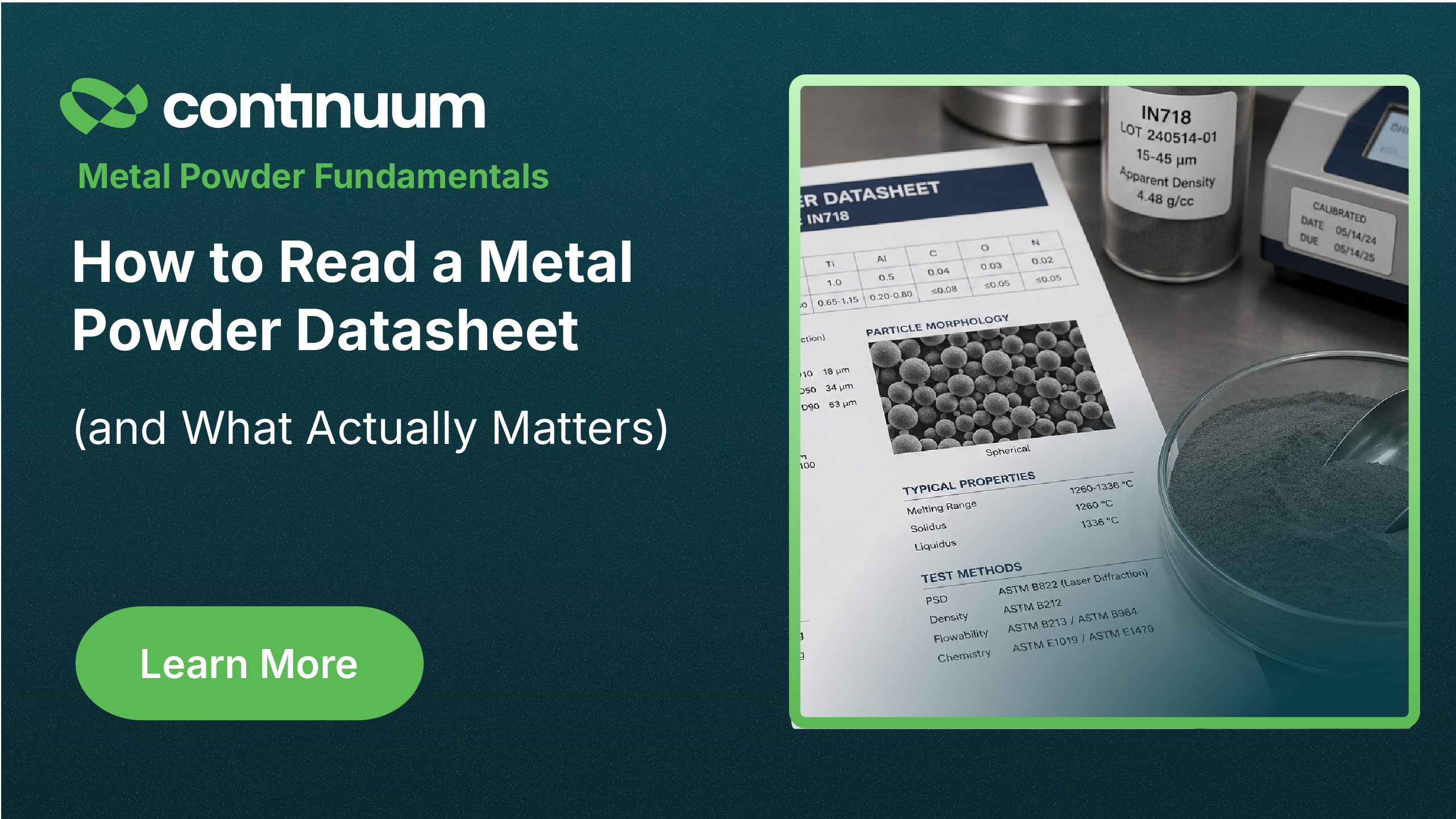 How to Read a Metal Powder Datasheet (and What Actually Matters)